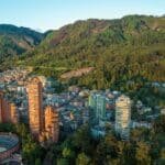 Vista aérea de Bogotá na Colômbia